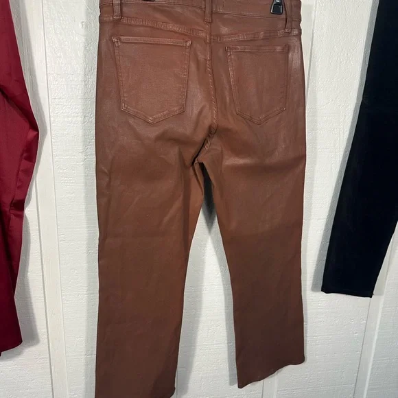 Joes Jeans THE CALLIE Bootcut Coated Leather  Brown Size 34 NWOT - Picture 7 of 12
